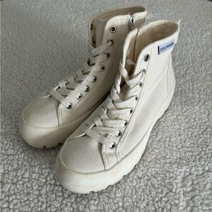 Steve Madden Cream Canvas High-Tops